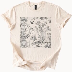Minimalist Black sketch on natural Graphic Tee Solid Color Design